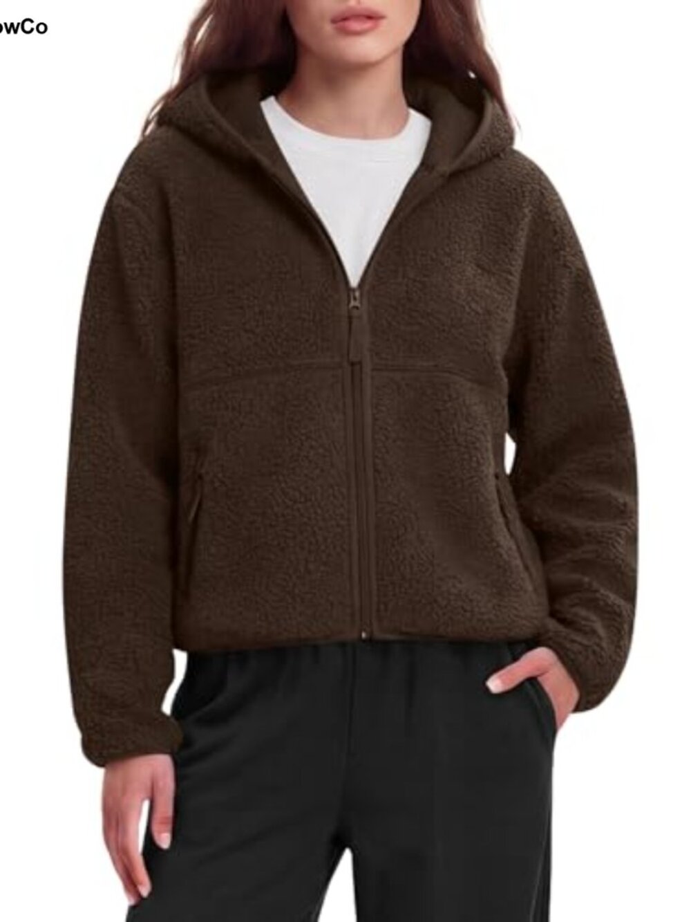 Sherpa Fleece Lined Hoodie Full Zip Winter Coat with Pockets